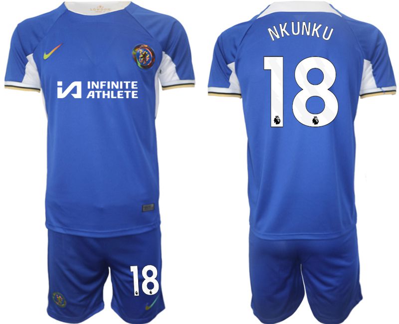 Men 2023-2024 Club Chelsea FC home blue 18 Soccer Jersey